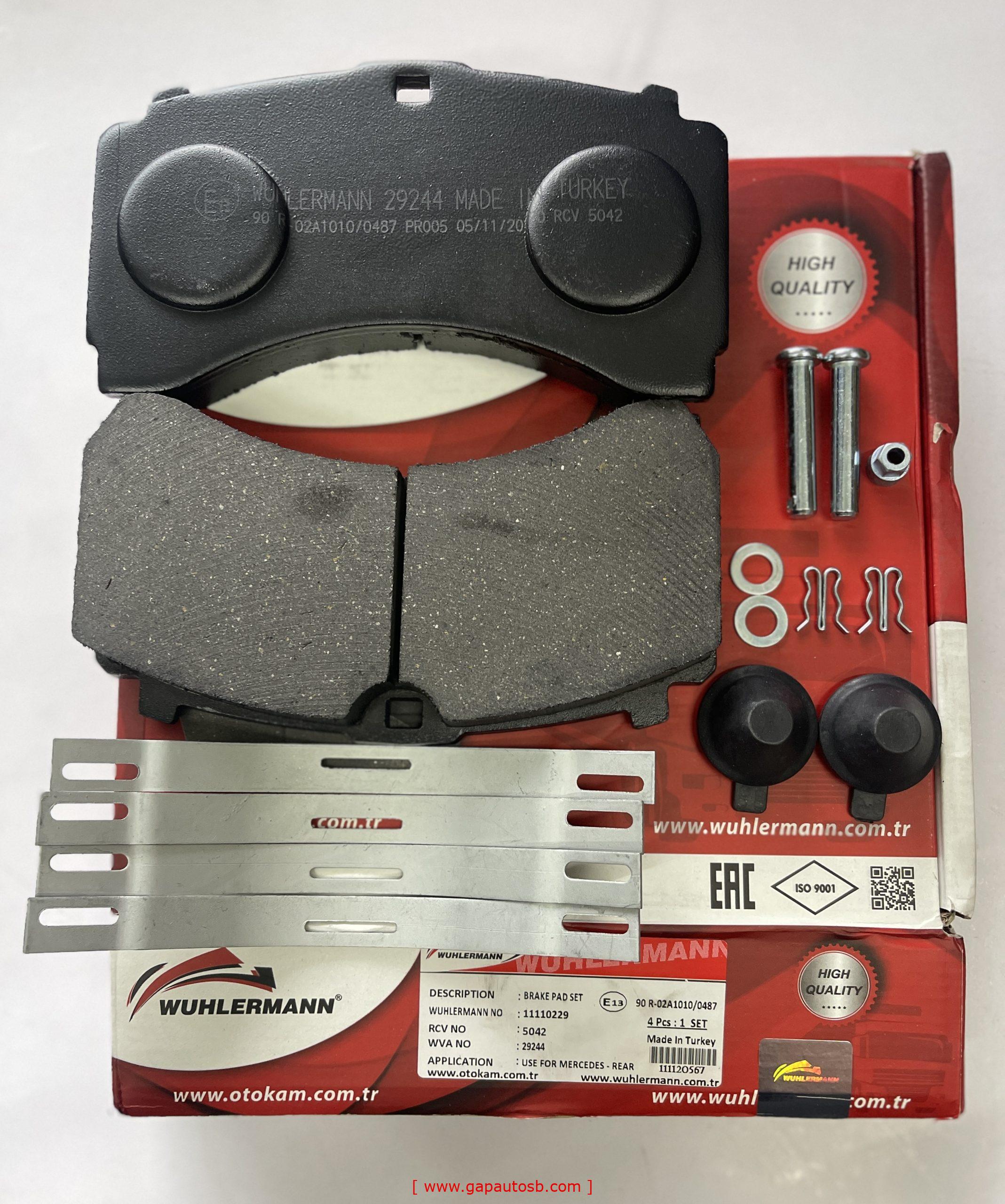 WVA 29244 ACTROS MP2 MP3 MP4 REAR DISC PAD WUHLERMANN