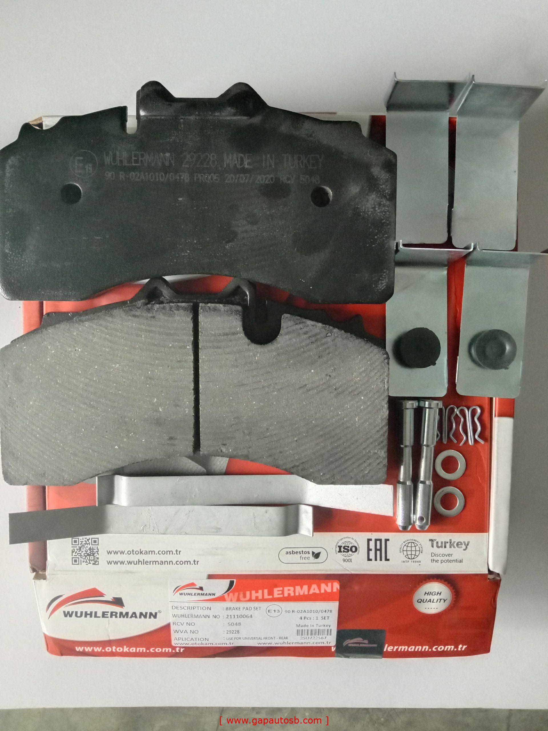 WVA29228 BPW ECO 9 TON DISC PAD TSB TYPE