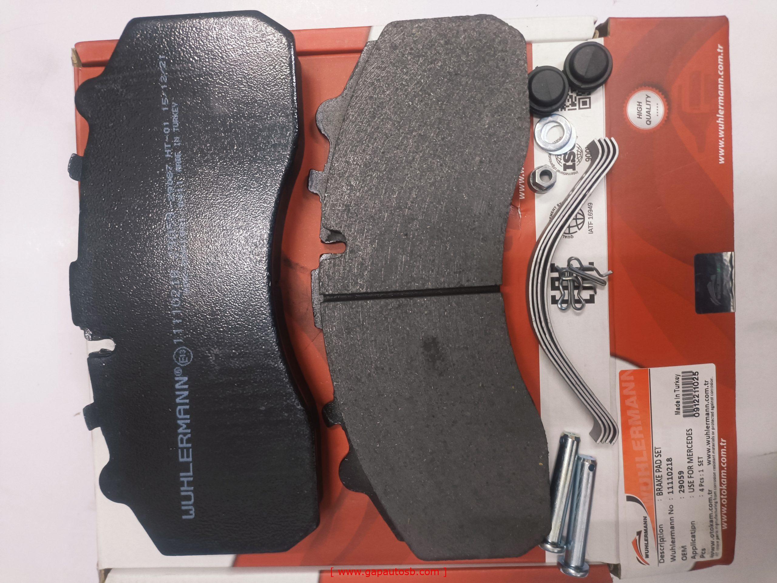 DAF 4 WVA29059 SC124 DISC PAD FRONT AND REAR WITH KITS WUHLERMANN