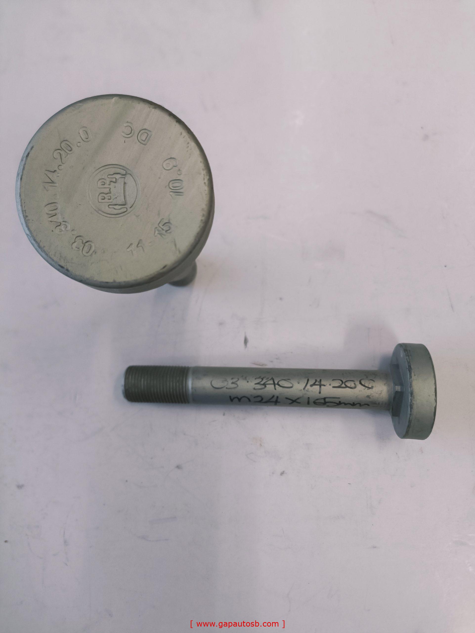 0334014200 BPW 9TON HANGER PIVOT BOLT WITH NUT 24MMX165MM GENUINE