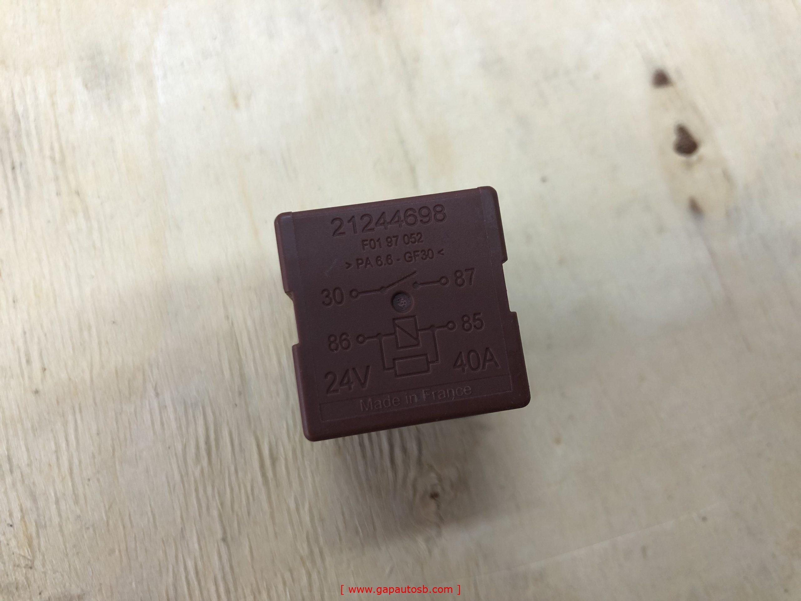 21244698  VOLVO FM FH RELAY GENUINE 4 PIN 2B 2S 40A BROWN