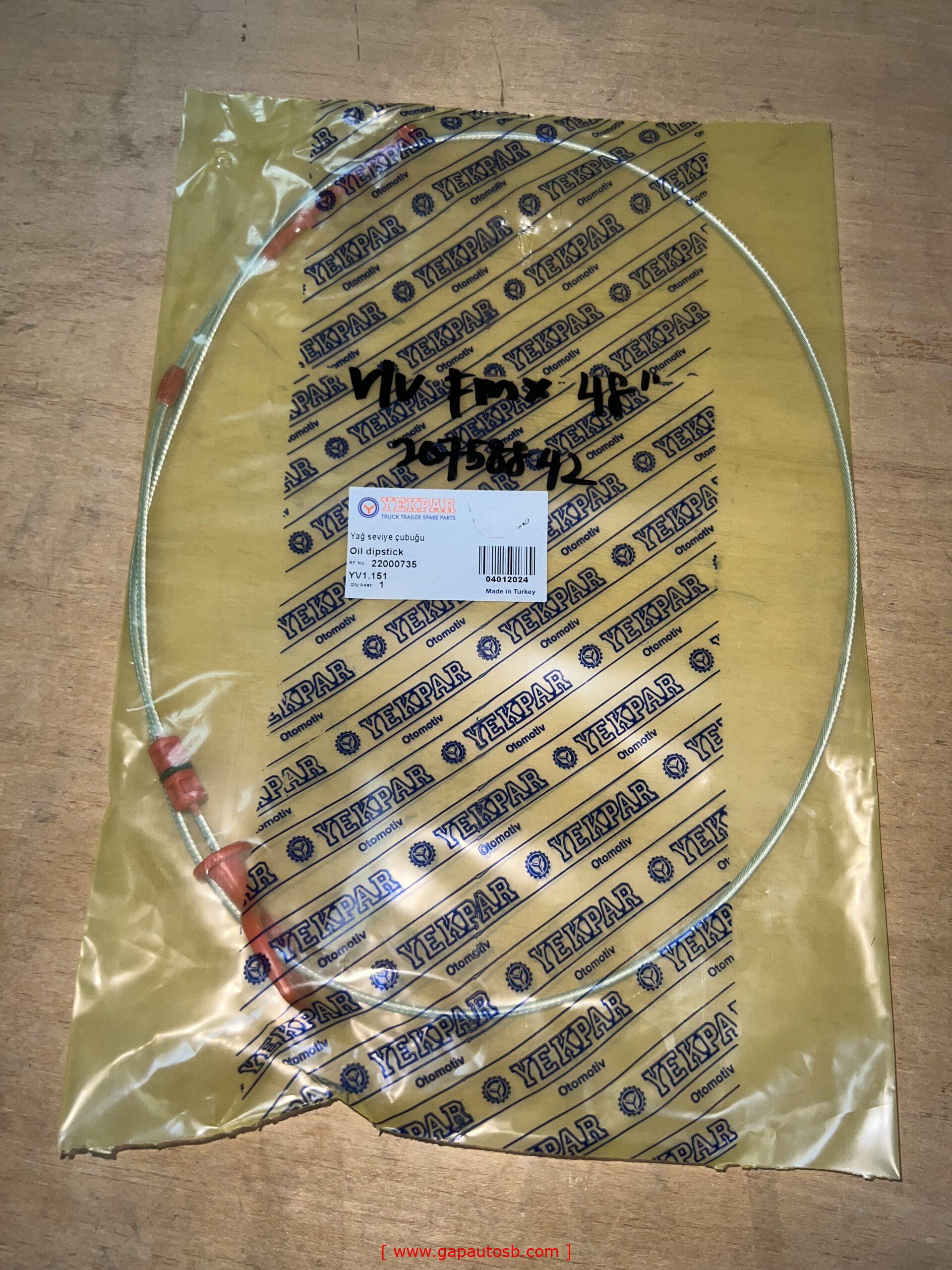 VOLVO FM13 FMX OIL DIPSTICK 48″ YEKPAR YV1151 22000735